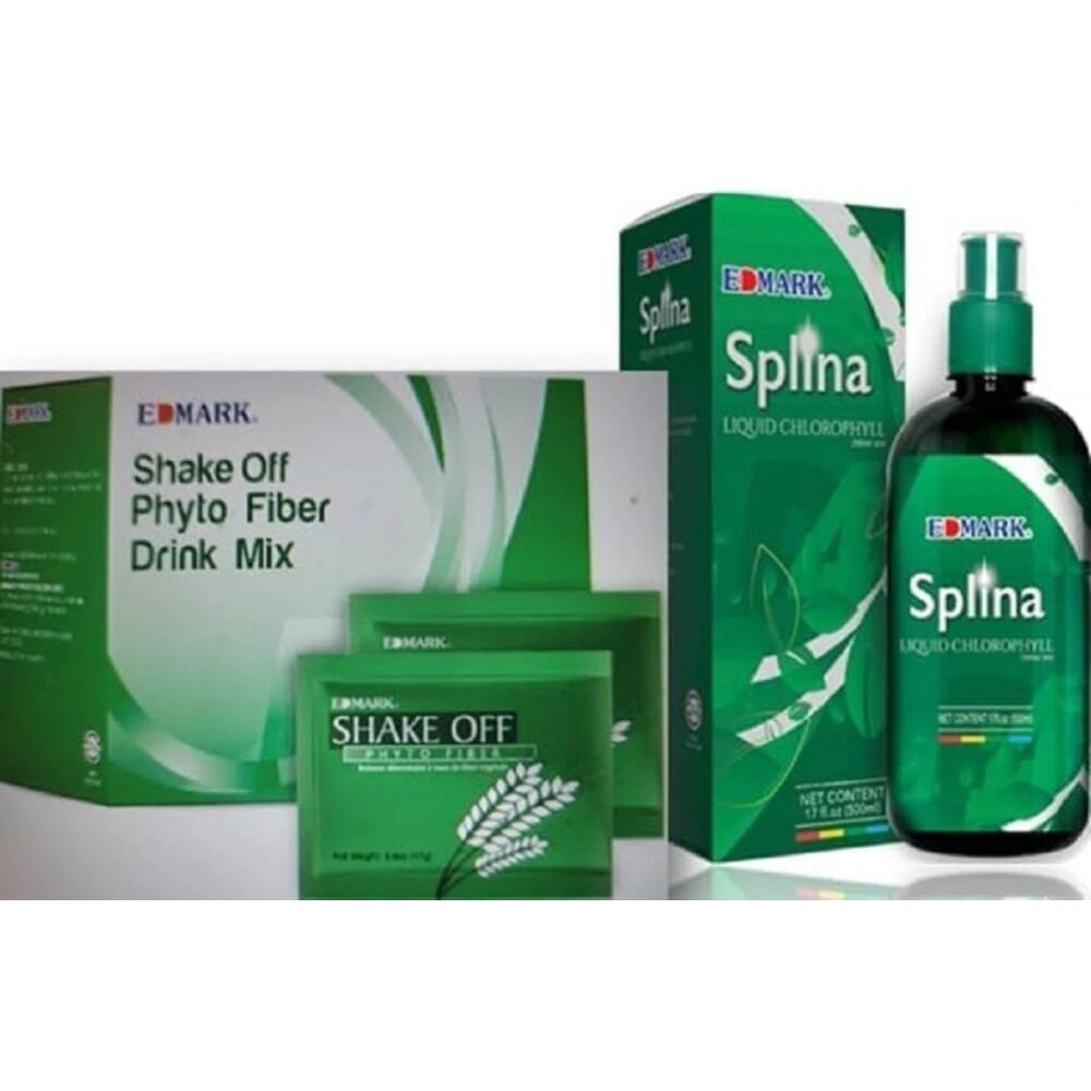 EDMARK Shake Off Phyto Fiber Pandan Sachets + Splina Liquid Chlorophyll - 1 Pack
